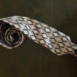 Pravata Necktie Hand Made Purple/Gray Geometric